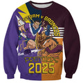 Personalised Rugby Storm vs Broncos Sweatshirt Clash for the Crown - Aussie Hoodie