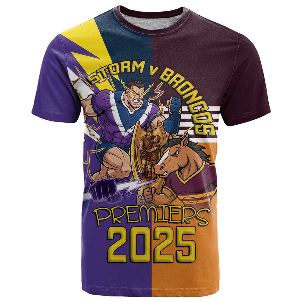 Personalised Rugby Storm vs Broncos T Shirt Clash for the Crown - Aussie Hoodie
