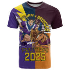 Personalised Rugby Storm vs Broncos T Shirt Clash for the Crown - Aussie Hoodie