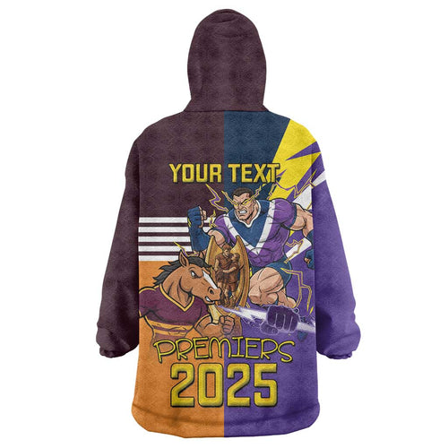 Personalised Rugby Storm vs Broncos Wearable Blanket Hoodie Clash for the Crown - Aussie Hoodie