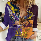 Personalised Rugby Storm vs Broncos Women Casual Shirt Clash for the Crown - Aussie Hoodie