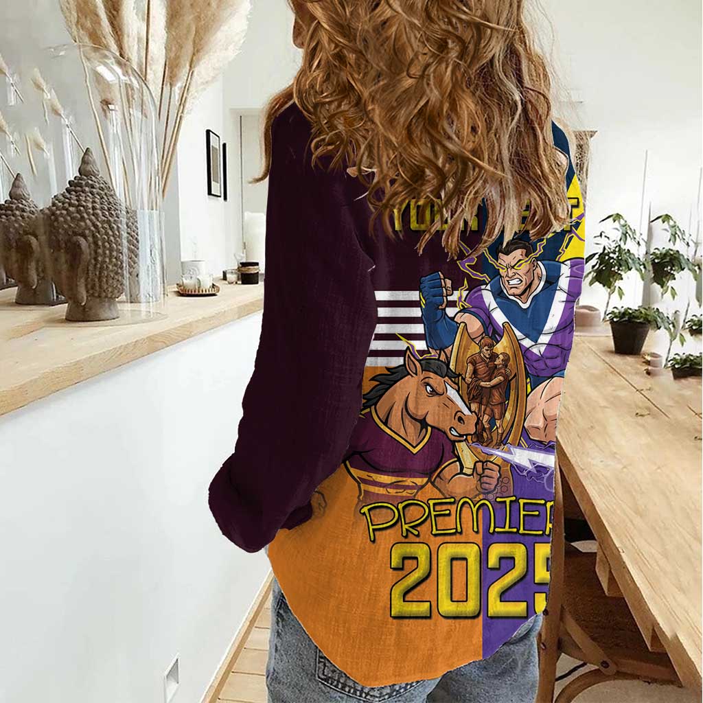 Personalised Rugby Storm vs Broncos Women Casual Shirt Clash for the Crown - Aussie Hoodie