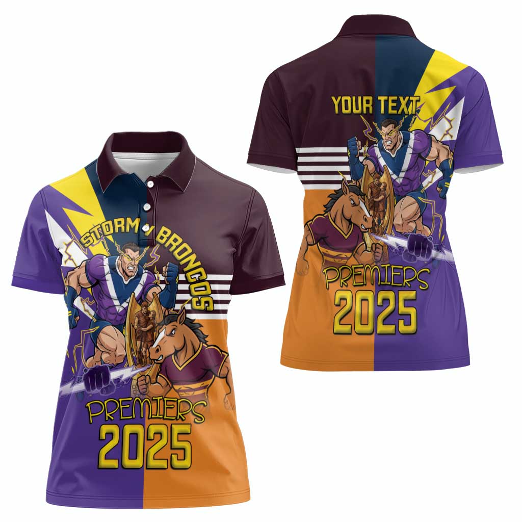 Personalised Rugby Storm vs Broncos Women Polo Shirt Clash for the Crown - Aussie Hoodie