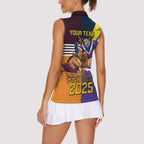 Personalised Rugby Storm vs Broncos Women Sleeveless Polo Shirt Clash for the Crown - Aussie Hoodie