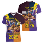Personalised Rugby Storm vs Broncos Women V-Neck T-Shirt Clash for the Crown - Aussie Hoodie