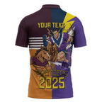 Personalised Rugby Storm vs Broncos Zipper Polo Shirt Clash for the Crown - Aussie Hoodie