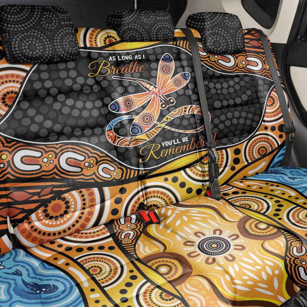 Aboriginal Dragonfly Back Car Seat Cover As Long As I Breathe You'll Be Remembered