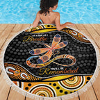 Aboriginal Dragonfly Beach Blanket As Long As I Breathe You'll Be Remembered