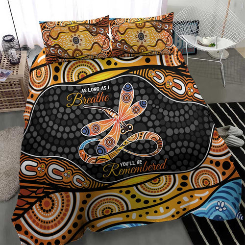Aboriginal Dragonfly Bedding Set As Long As I Breathe You'll Be Remembered