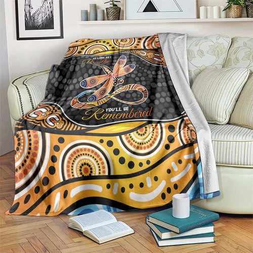Aboriginal Dragonfly Blanket As Long As I Breathe You'll Be Remembered
