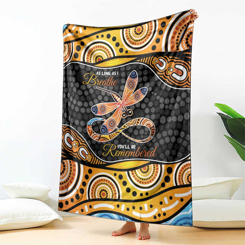 Aboriginal Dragonfly Blanket As Long As I Breathe You'll Be Remembered