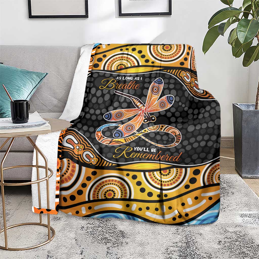 Aboriginal Dragonfly Blanket As Long As I Breathe You'll Be Remembered