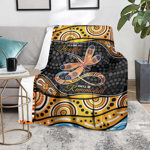 Aboriginal Dragonfly Blanket As Long As I Breathe You'll Be Remembered