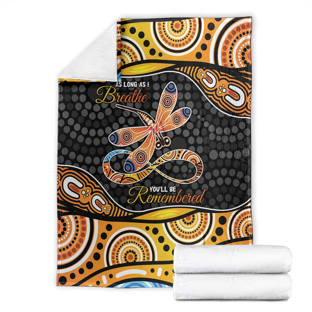Aboriginal Dragonfly Blanket As Long As I Breathe You'll Be Remembered