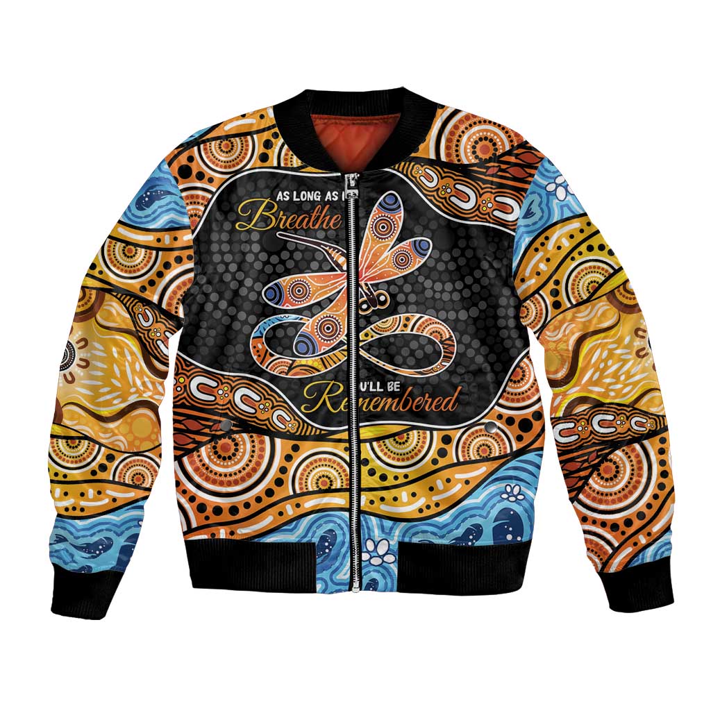 Aboriginal Dragonfly Bomber Jacket As Long As I Breathe You'll Be Remembered