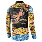Aboriginal Dragonfly Button Sweatshirt As Long As I Breathe You'll Be Remembered