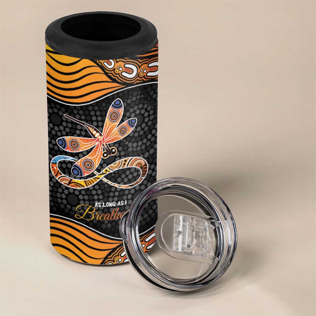 Aboriginal Dragonfly 4 in 1 Can Cooler Tumbler As Long As I Breathe You'll Be Remembered