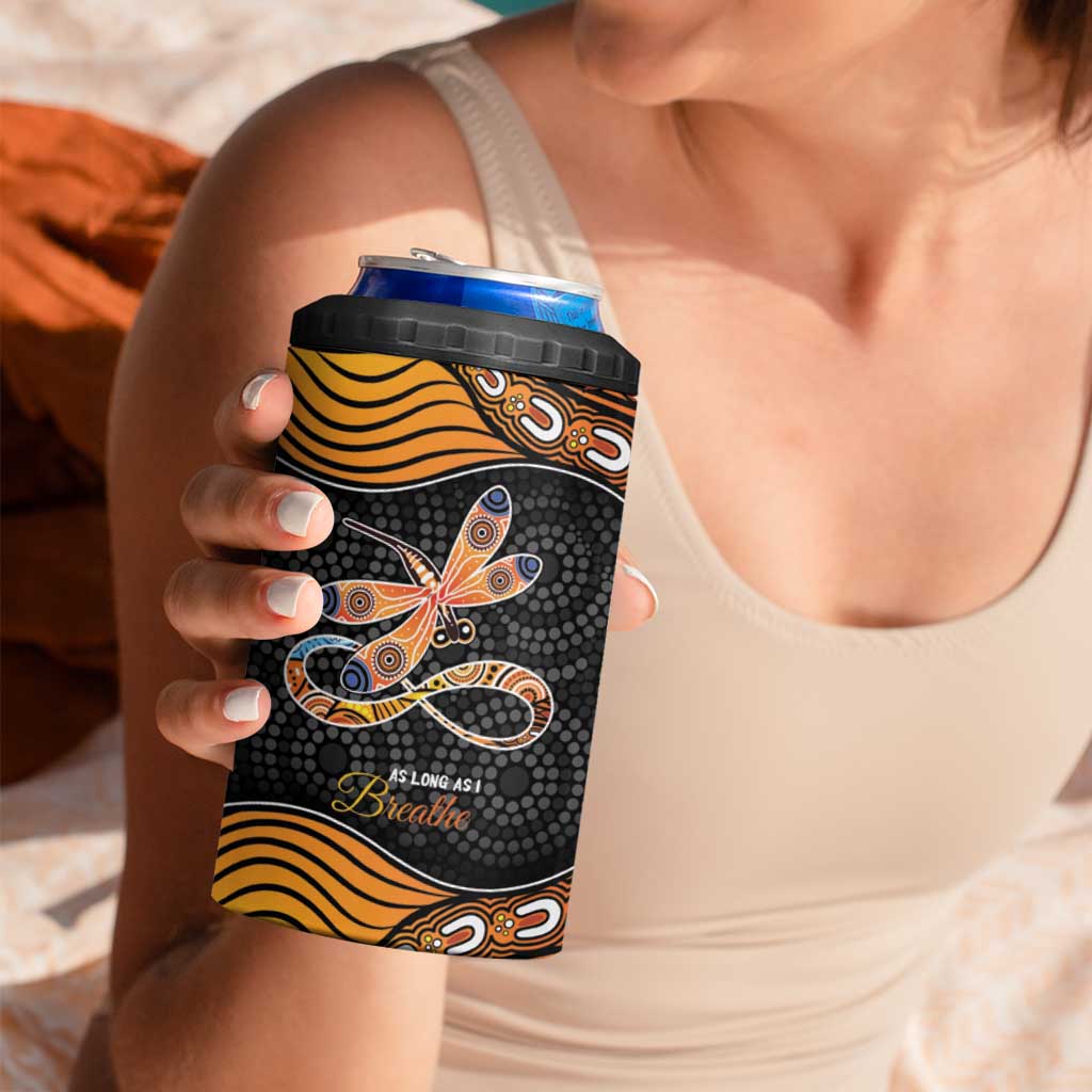 Aboriginal Dragonfly 4 in 1 Can Cooler Tumbler As Long As I Breathe You'll Be Remembered