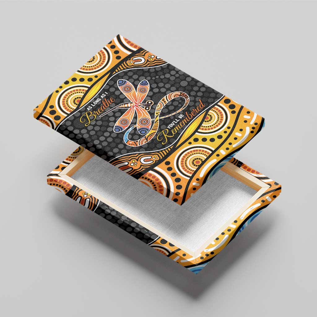 Aboriginal Dragonfly Canvas Wall Art As Long As I Breathe You'll Be Remembered