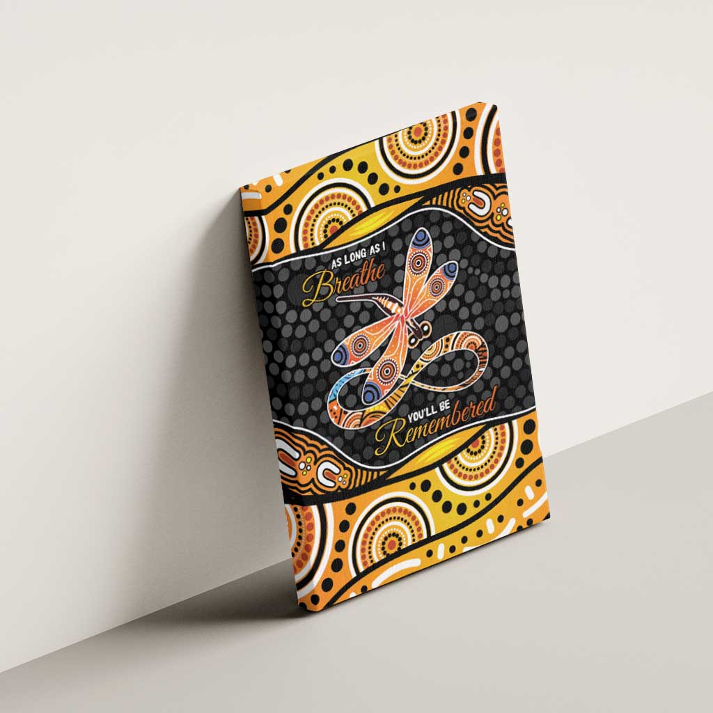 Aboriginal Dragonfly Canvas Wall Art As Long As I Breathe You'll Be Remembered