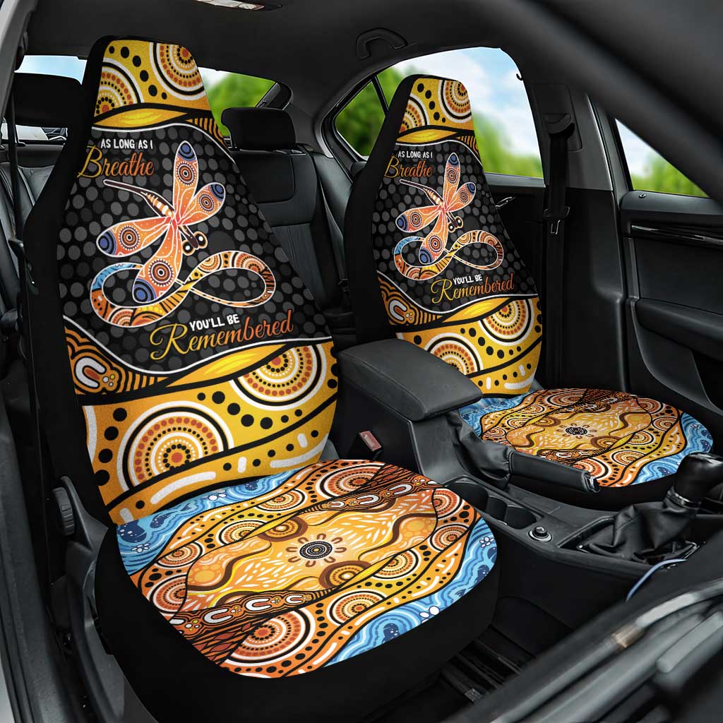 Aboriginal Dragonfly Car Seat Cover As Long As I Breathe You'll Be Remembered