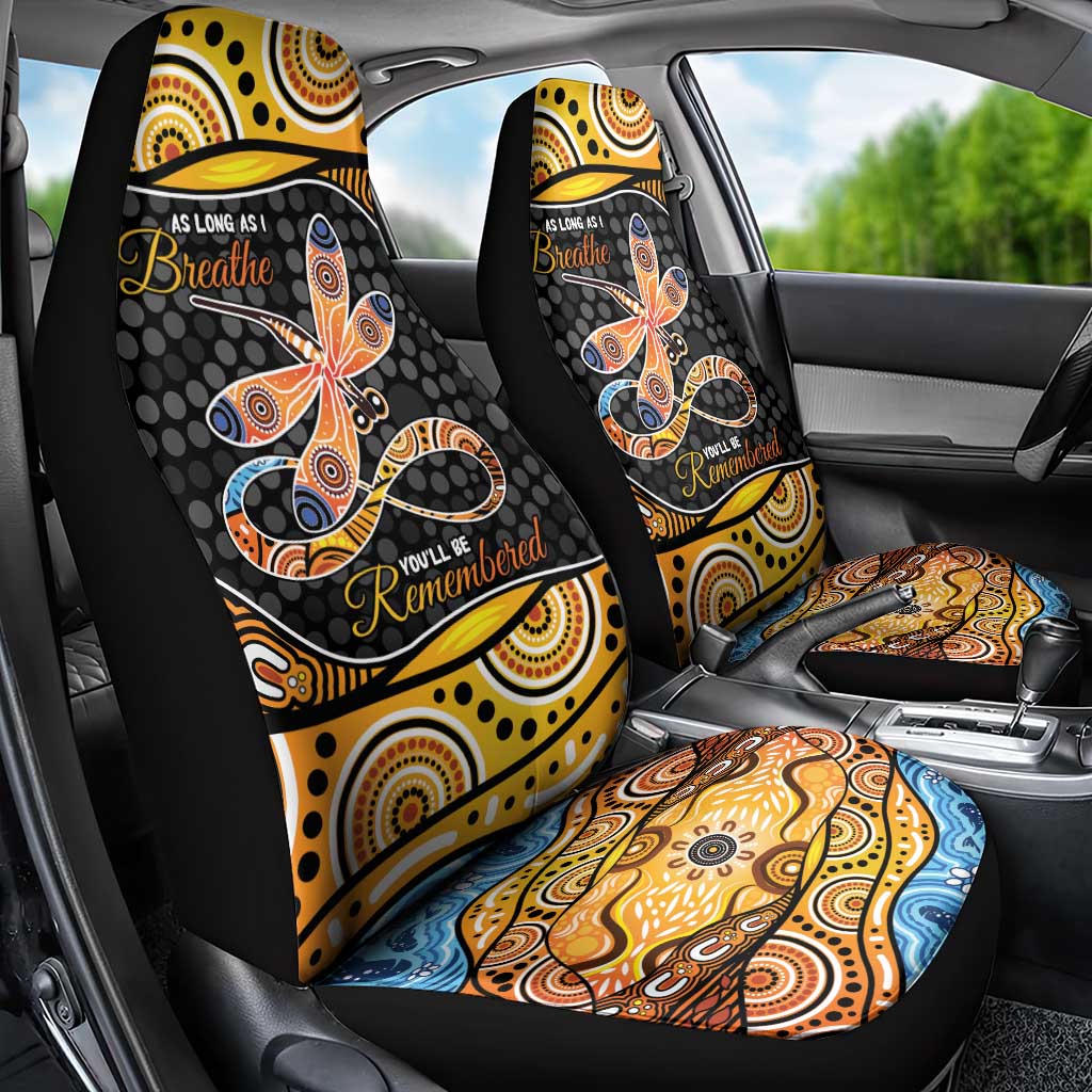 Aboriginal Dragonfly Car Seat Cover As Long As I Breathe You'll Be Remembered
