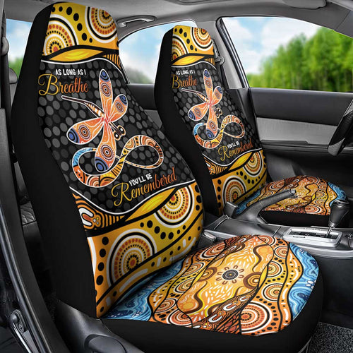 Aboriginal Dragonfly Car Seat Cover As Long As I Breathe You'll Be Remembered