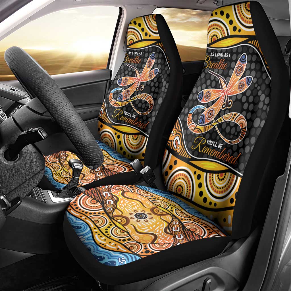 Aboriginal Dragonfly Car Seat Cover As Long As I Breathe You'll Be Remembered