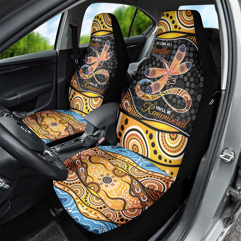 Aboriginal Dragonfly Car Seat Cover As Long As I Breathe You'll Be Remembered