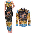 Aboriginal Dragonfly Couples Matching Tank Maxi Dress and Long Sleeve Button Shirt As Long As I Breathe You'll Be Remembered