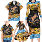 Aboriginal Dragonfly Family Matching Long Sleeve Bodycon Dress and Hawaiian Shirt As Long As I Breathe You'll Be Remembered