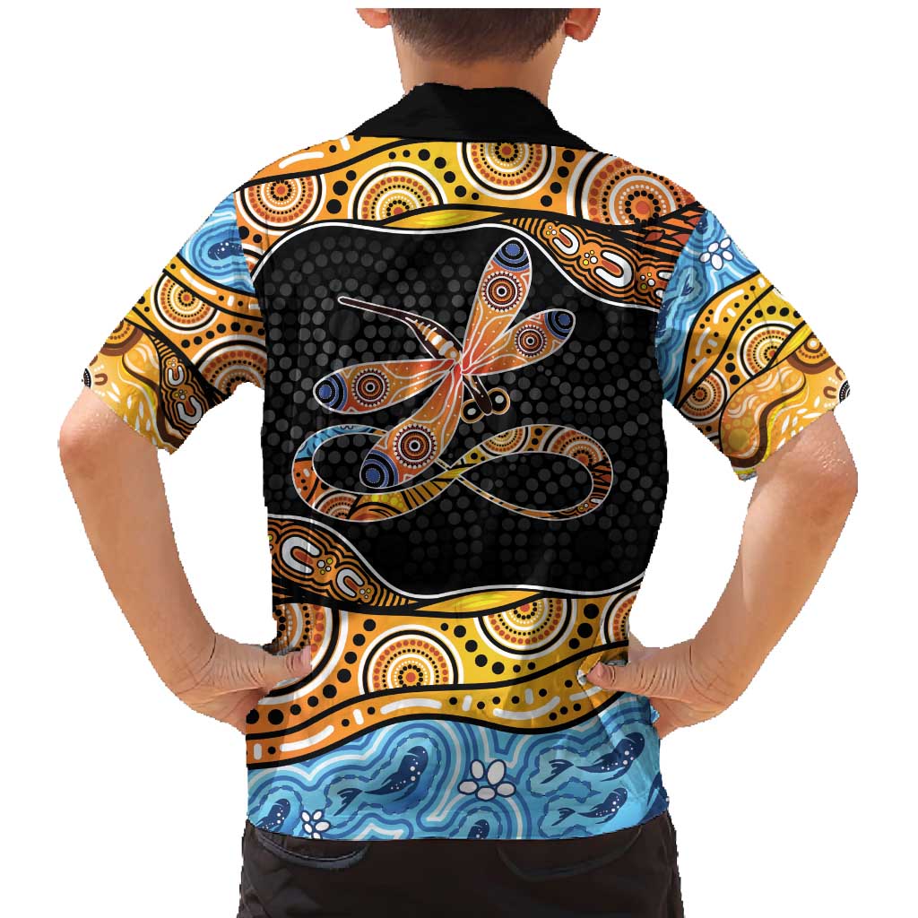 Aboriginal Dragonfly Family Matching Mermaid Dress and Hawaiian Shirt As Long As I Breathe You'll Be Remembered