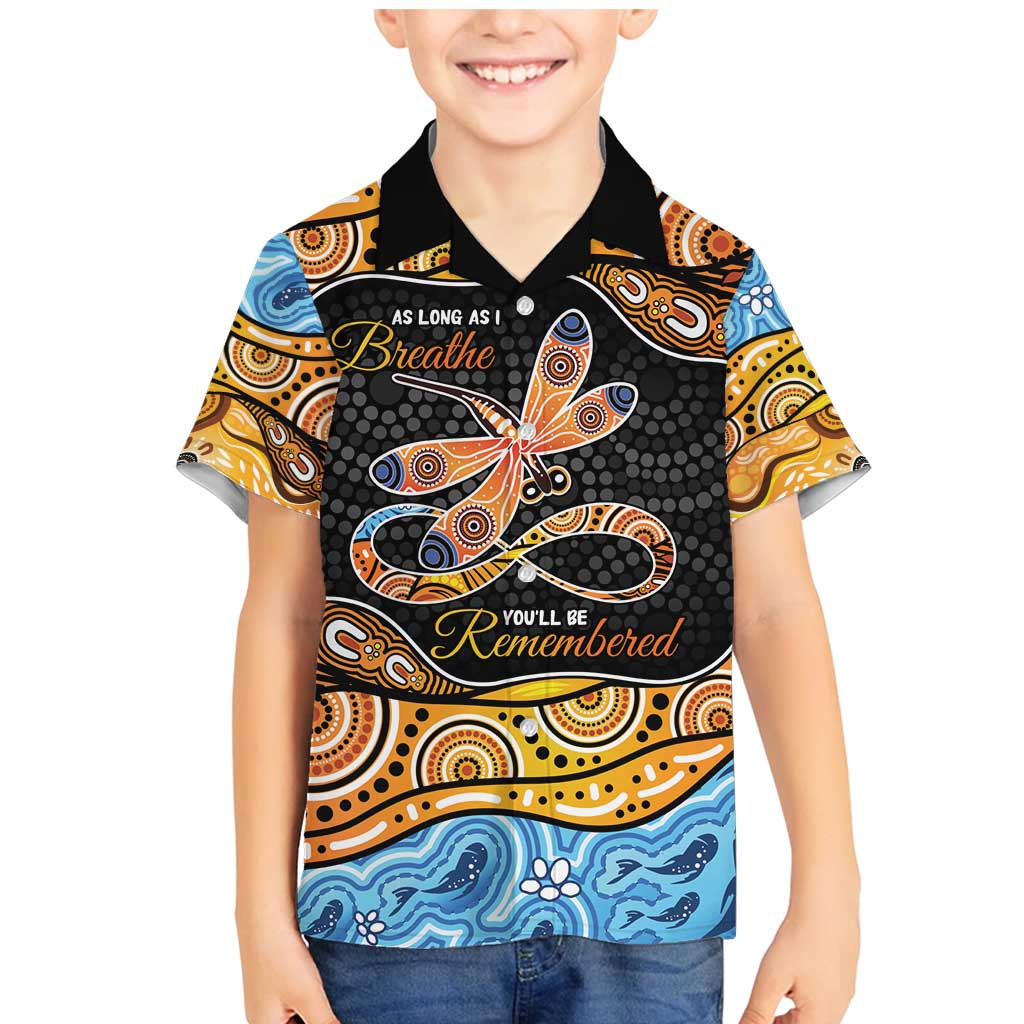 Aboriginal Dragonfly Family Matching Mermaid Dress and Hawaiian Shirt As Long As I Breathe You'll Be Remembered