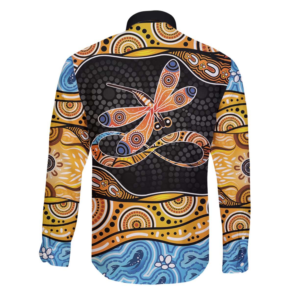 Aboriginal Dragonfly Family Matching Off The Shoulder Long Sleeve Dress and Hawaiian Shirt As Long As I Breathe You'll Be Remembered