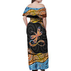 Aboriginal Dragonfly Family Matching Off Shoulder Maxi Dress and Hawaiian Shirt As Long As I Breathe You'll Be Remembered