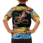 Aboriginal Dragonfly Family Matching Off Shoulder Short Dress and Hawaiian Shirt As Long As I Breathe You'll Be Remembered