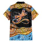 Aboriginal Dragonfly Family Matching Off Shoulder Short Dress and Hawaiian Shirt As Long As I Breathe You'll Be Remembered
