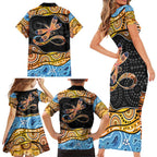 Aboriginal Dragonfly Family Matching Short Sleeve Bodycon Dress and Hawaiian Shirt As Long As I Breathe You'll Be Remembered