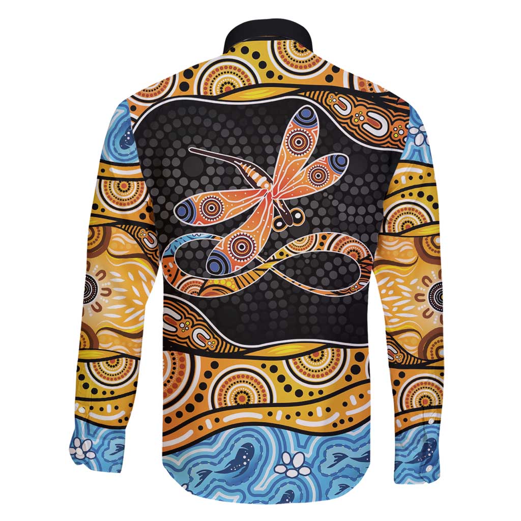 Aboriginal Dragonfly Family Matching Short Sleeve Bodycon Dress and Hawaiian Shirt As Long As I Breathe You'll Be Remembered