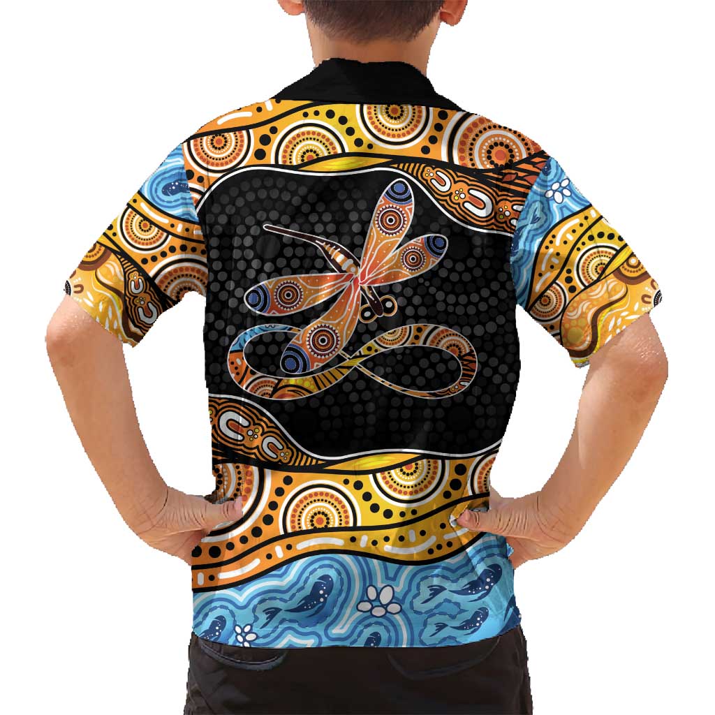 Aboriginal Dragonfly Family Matching Summer Maxi Dress and Hawaiian Shirt As Long As I Breathe You'll Be Remembered