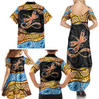 Aboriginal Dragonfly Family Matching Summer Maxi Dress and Hawaiian Shirt As Long As I Breathe You'll Be Remembered
