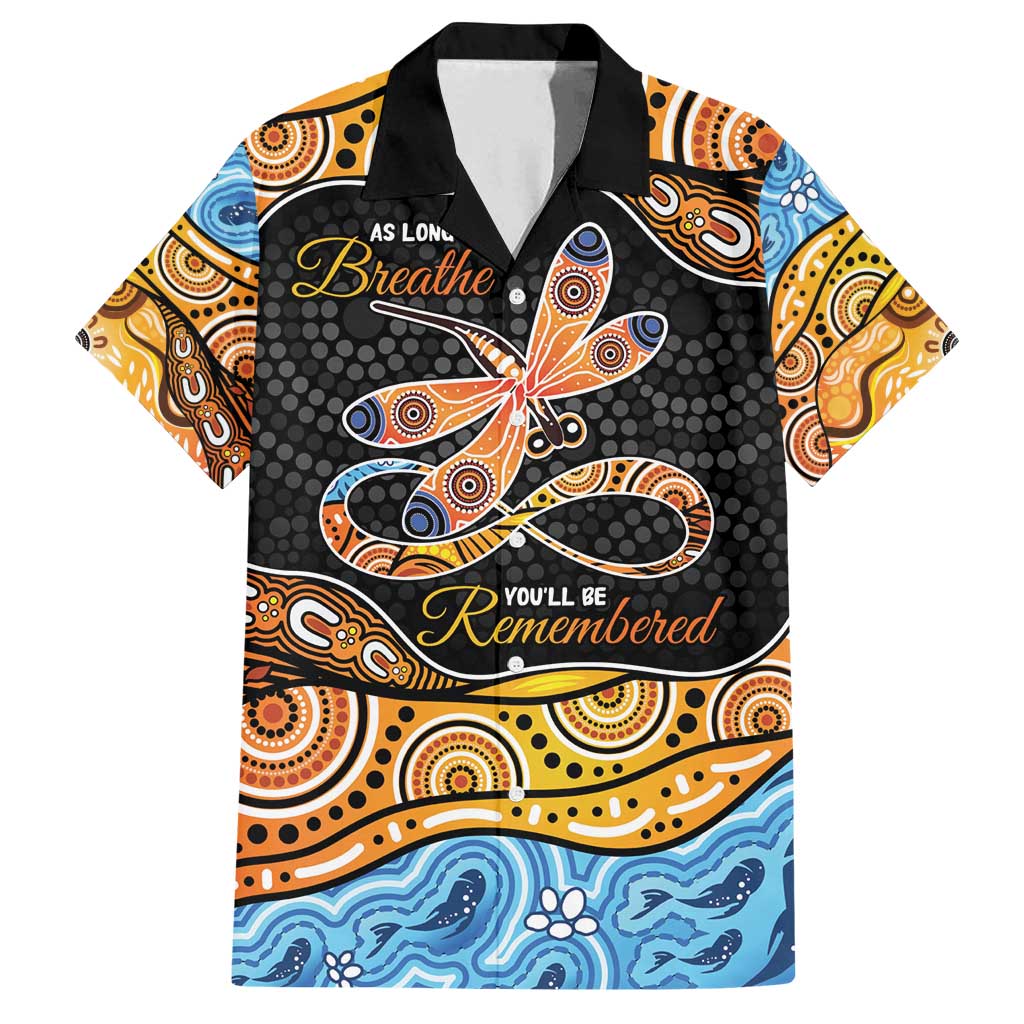 Aboriginal Dragonfly Family Matching Summer Maxi Dress and Hawaiian Shirt As Long As I Breathe You'll Be Remembered