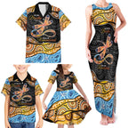 Aboriginal Dragonfly Family Matching Tank Maxi Dress and Hawaiian Shirt As Long As I Breathe You'll Be Remembered