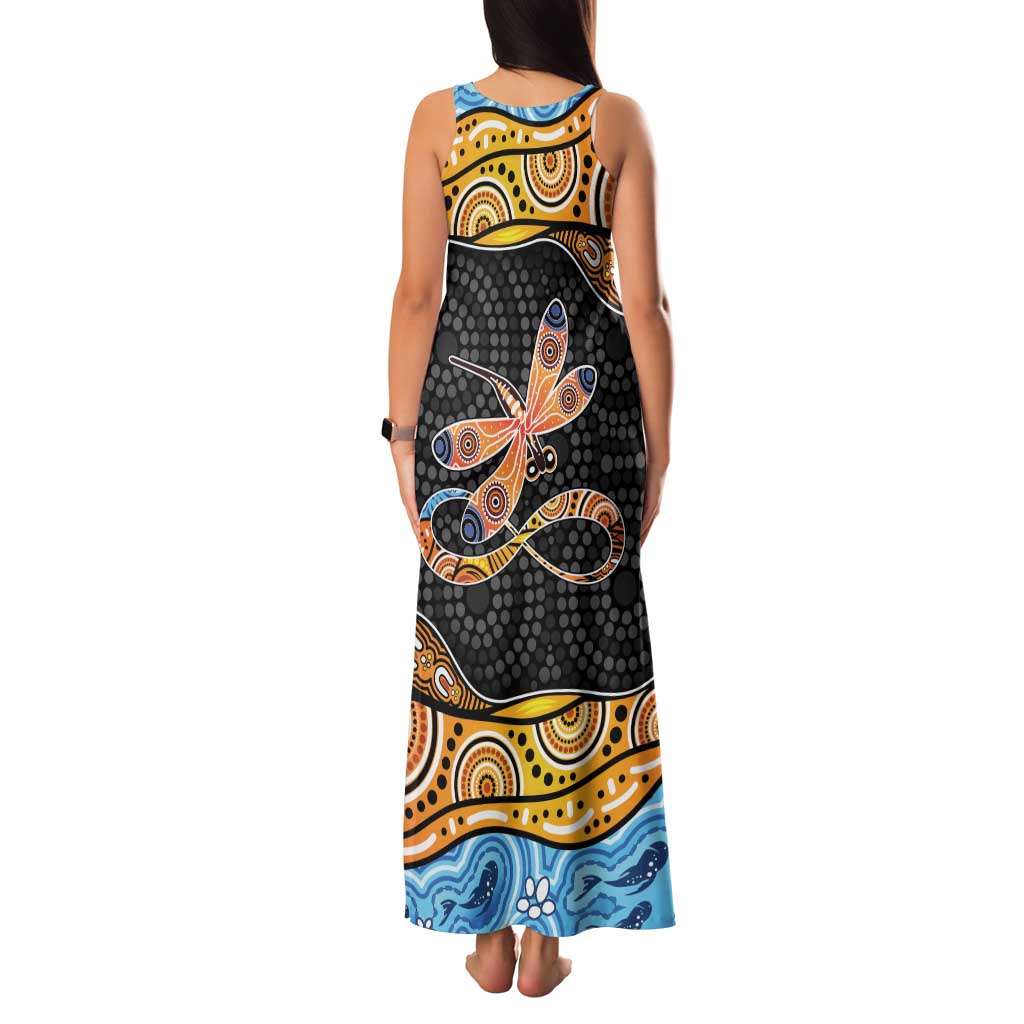 Aboriginal Dragonfly Family Matching Tank Maxi Dress and Hawaiian Shirt As Long As I Breathe You'll Be Remembered