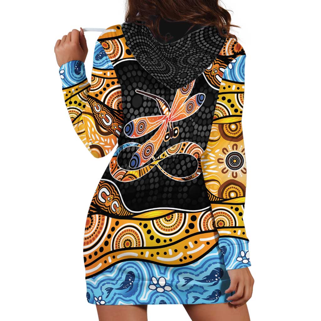 Aboriginal Dragonfly Hoodie Dress As Long As I Breathe You'll Be Remembered