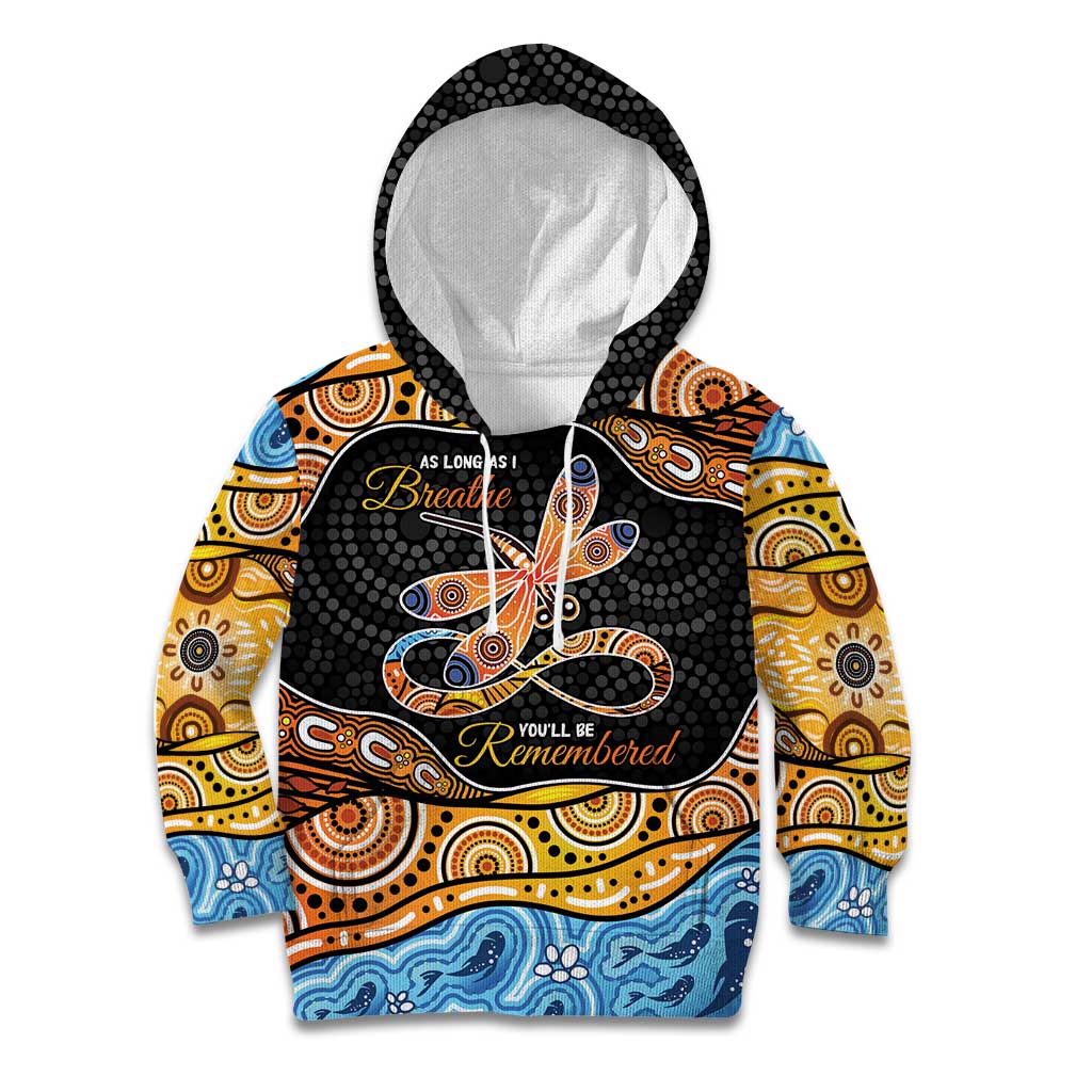 Aboriginal Dragonfly Kid Hoodie As Long As I Breathe You'll Be Remembered