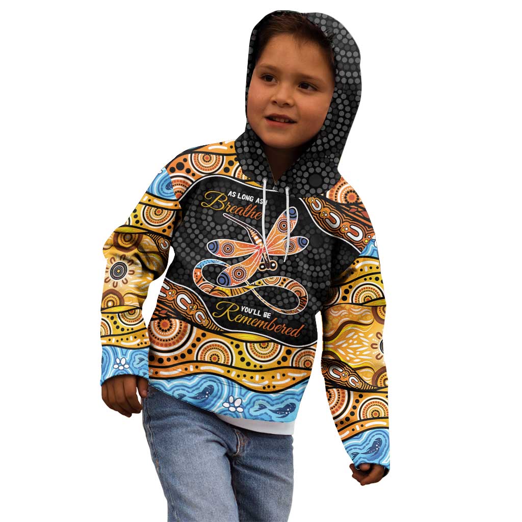 Aboriginal Dragonfly Kid Hoodie As Long As I Breathe You'll Be Remembered