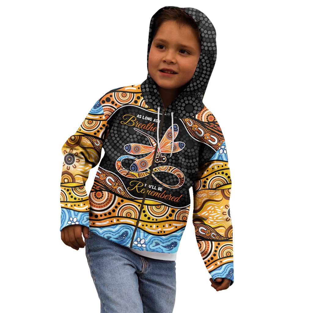 Aboriginal Dragonfly Kid Hoodie As Long As I Breathe You'll Be Remembered