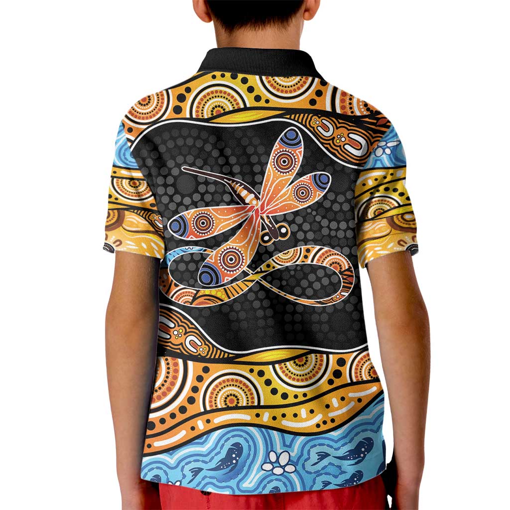 Aboriginal Dragonfly Kid Polo Shirt As Long As I Breathe You'll Be Remembered