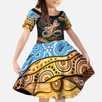 Aboriginal Dragonfly Kid Short Sleeve Dress As Long As I Breathe You'll Be Remembered
